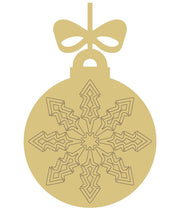 Design By Line Ornament MDF Cutout Snowflake With Ribbon - Unfinished For DIY