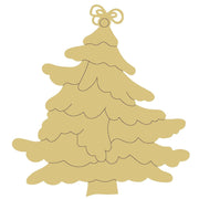 Design By Line Christmas Tree MDF Cutout With Bow - Unfinished For DIY