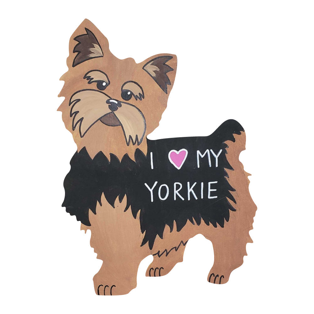 Design By Line Yorkie MDF Cutout Silhouette - Unfinished For DIY