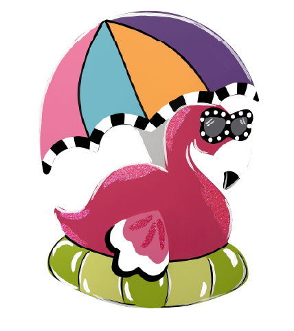 ASHLEY NICOLE DESIGNS BEACH BOUND FLAMINGO