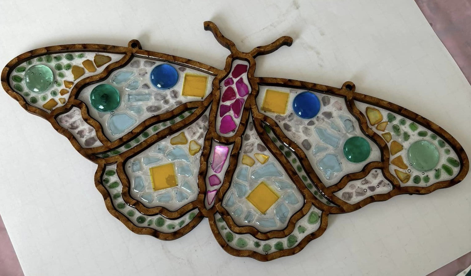 Faux Stained Glass Laser Cut MDF Cutout Butterfly Silhouette Style 10 - Unfinished For DIY