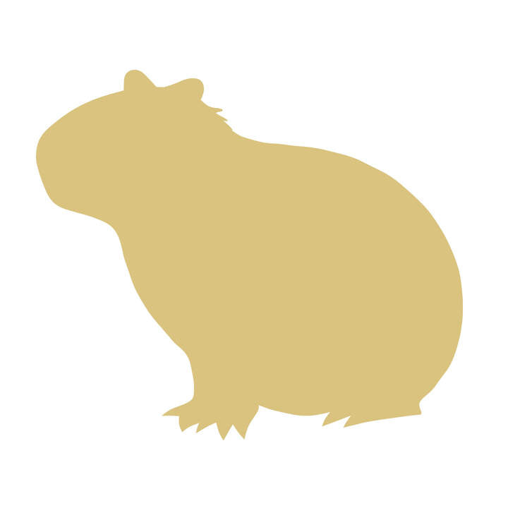 Basic Shape Capybara MDF Cutout Silhouette - Unfinished For DIY