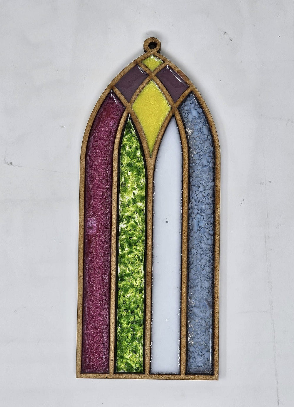 Faux Stained Glass Laser Cut MDF Cutout Cathedral Window Silhouette - Unfinished For DIY
