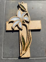 3D Laser Cut Cross MDF Cutout Floral Vine Overlay - Unfinished For DIY
