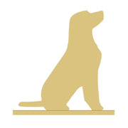 Basic Shape Sitting Dog MDF Cutout With Stand Silhouette - Unfinished For DIY