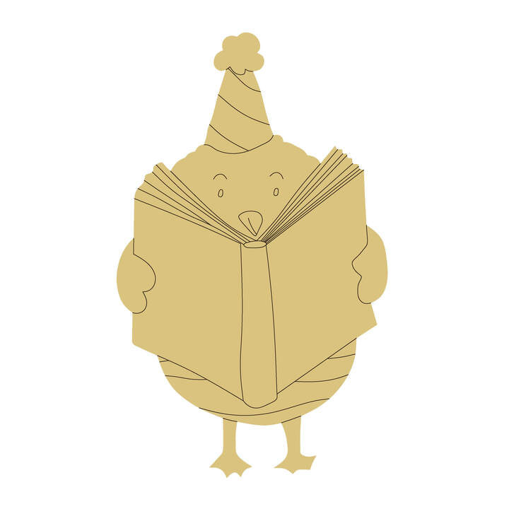 Birthday Chick Design By Lines Unfinished Wood Cutout Style 1