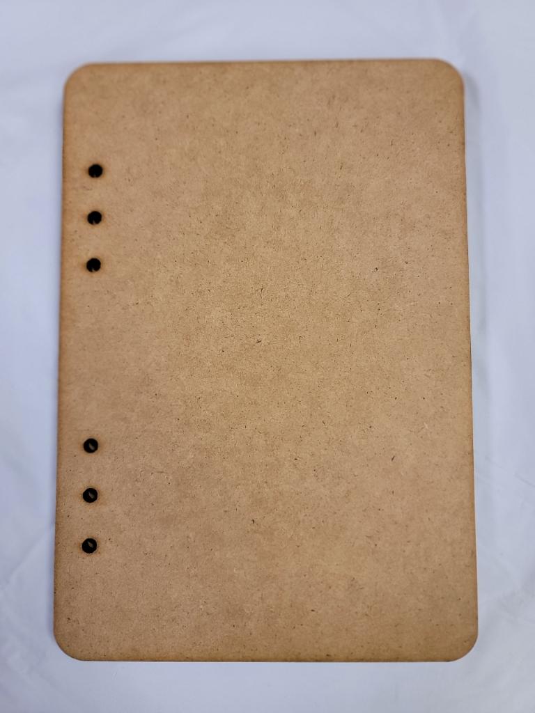 Basic Shape Journal MDF Cutout Binder Holes - Unfinished For DIY