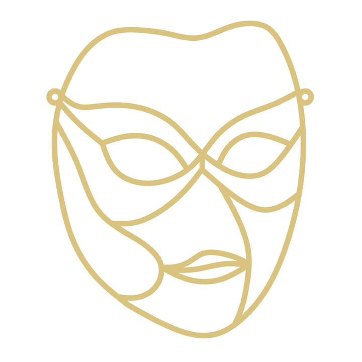 Faux Stained Glass Mardi-Gras-Mask MDF Cutout Silhouette - Unfinished For DIY