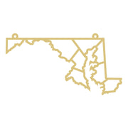 Faux Stained Glass Laser Cut State Outline MDF Cutout Maryland State- Unfinished For DIY