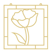 Faux Stained Glass Laser Cut MDF Cutout Poppy Floral Silhouette - Unfinished For DIY