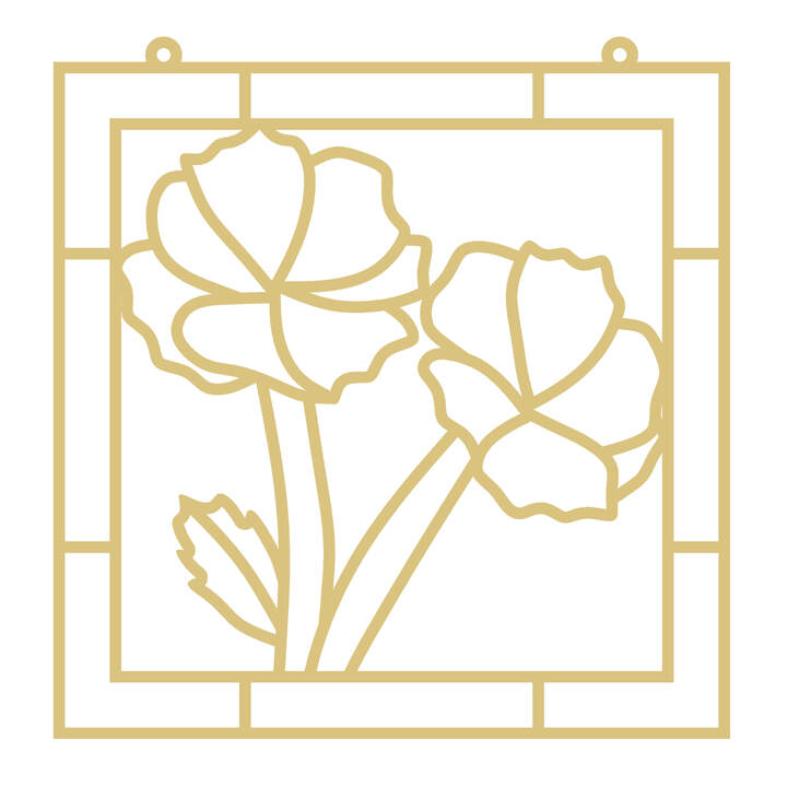 LASER CUT POPPY UNFINISHED WOOD CUTOUT STYLE 4-A1