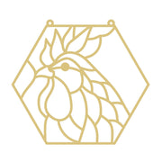 Faux Stained Glass Rooster  MDF Cutout Frame - Unfinished For DIY