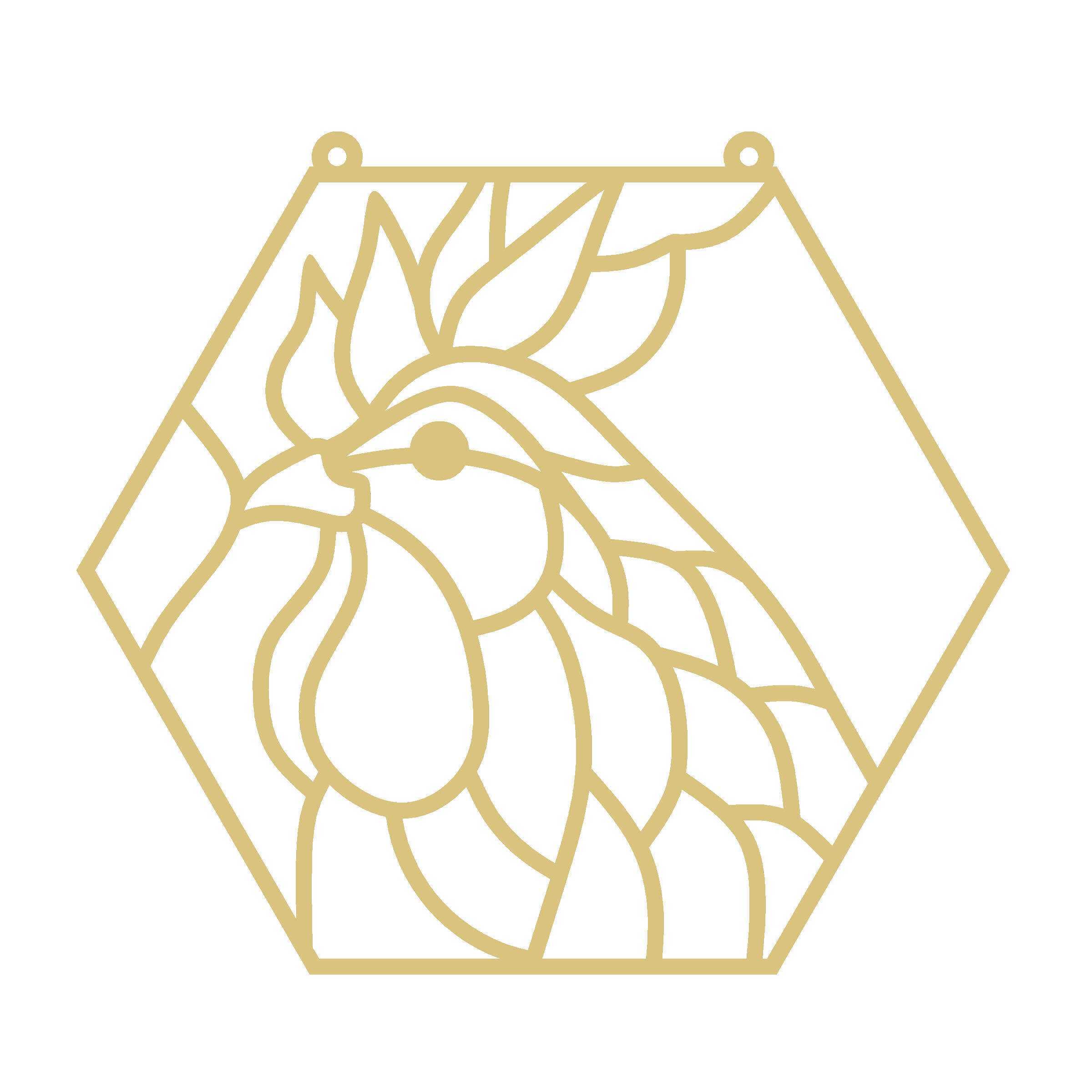 Faux Stained Glass Rooster  MDF Cutout Frame - Unfinished For DIY