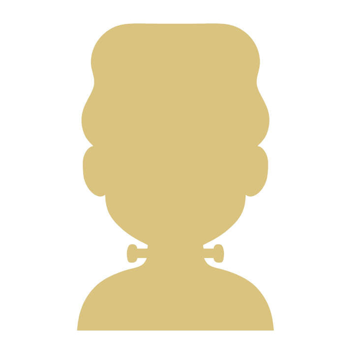 Basic Shape Frankensteins Bride MDF Cutout Silhouette With Big Bouffant Hair - Unfinished For DIY