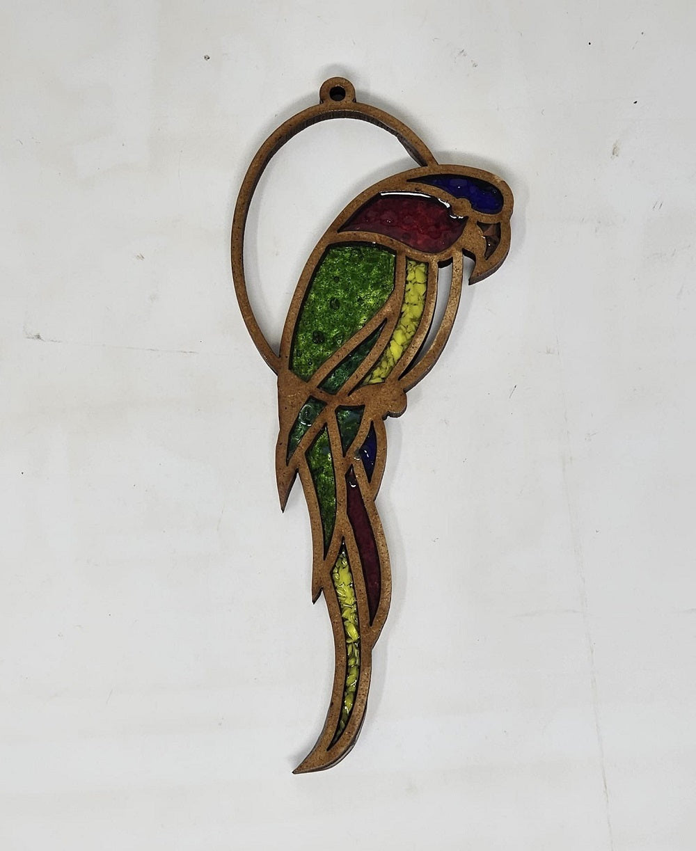 Laser Cut Parrot Unfinished Wood Cutout Style 2 Art 1