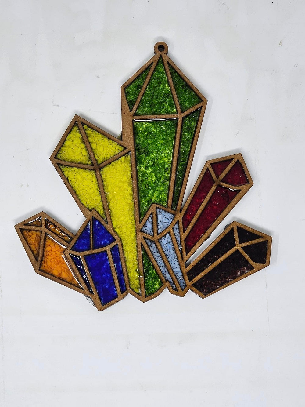 Faux Stained Glass Laser Cut MDF Cutout Prism - Unfinished For DIY
