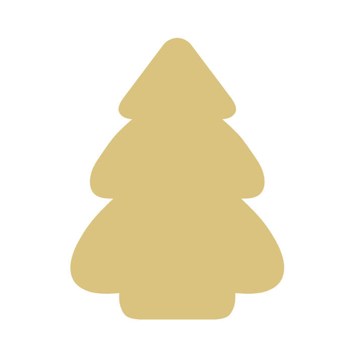 Basic Shape Tree MDF Cutout Layered Silhouette - Unfinished For DIY