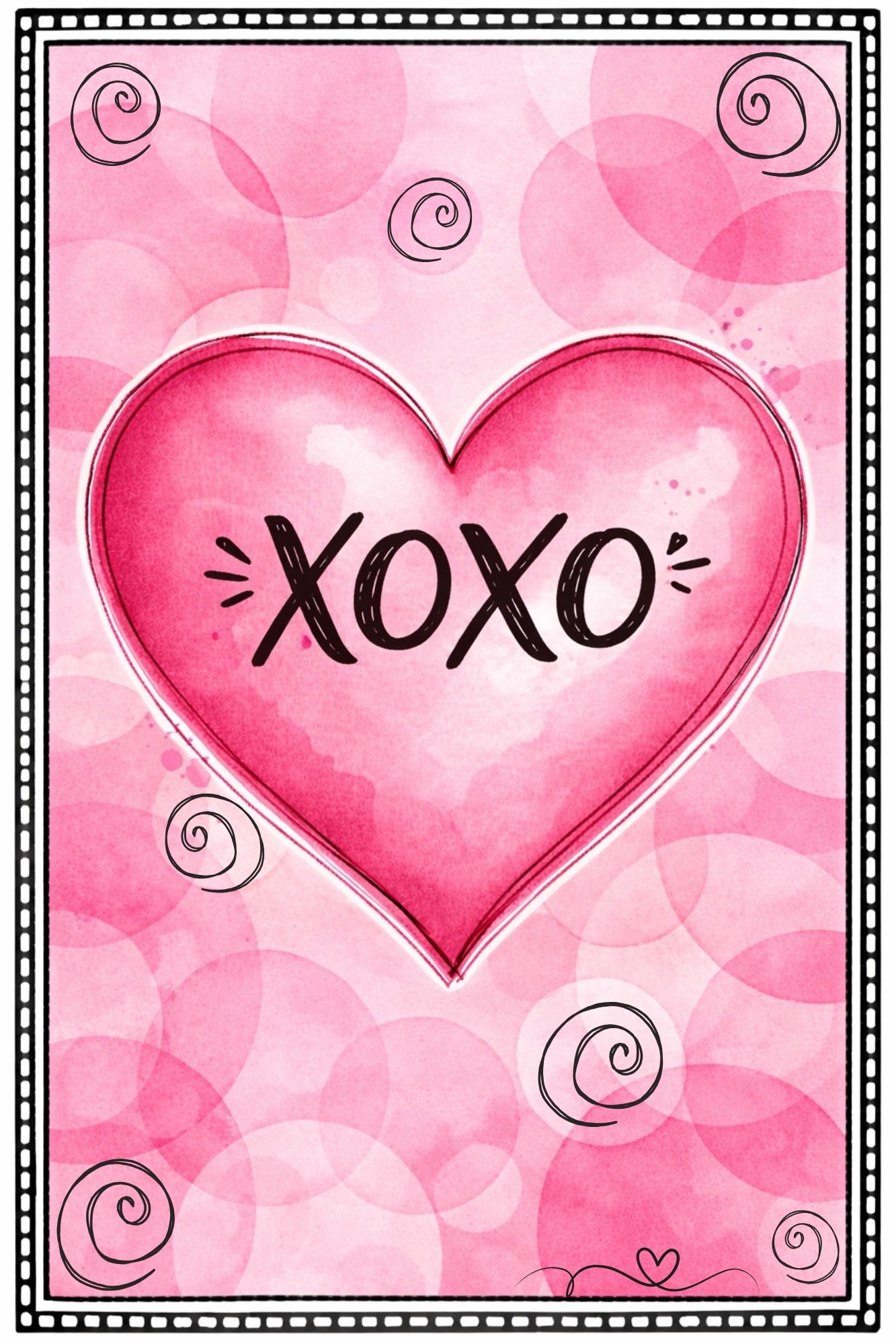 SPRINKLED WITH HEARTS ACRYLIC HEART WITH XOXO