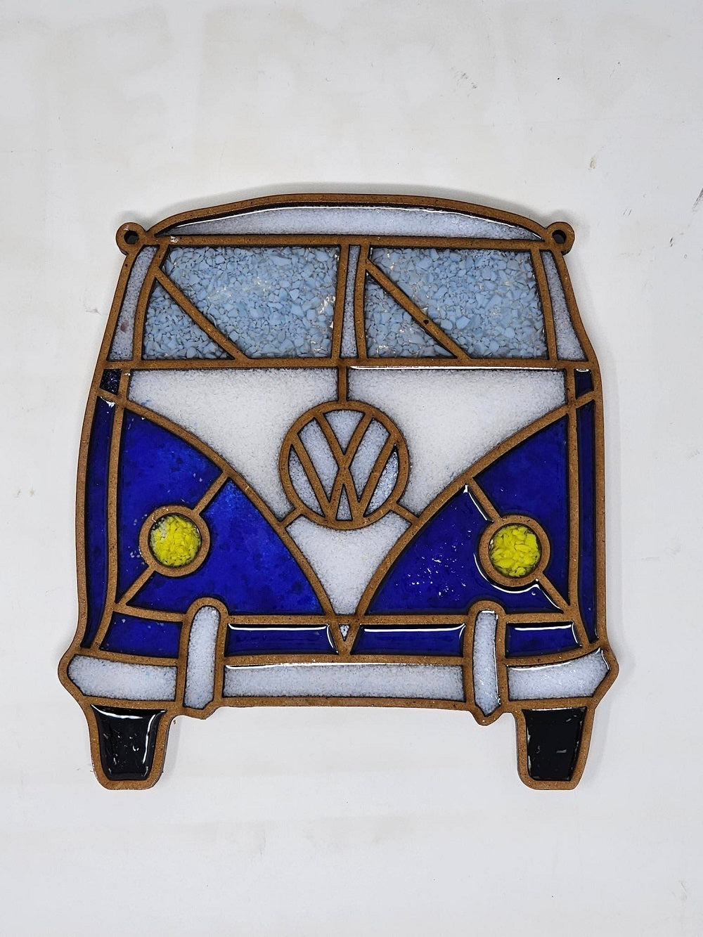 Faux Stained Glass Laser Cut VW Van MDF Cutout Front Silhouette - Unfinished For DIY