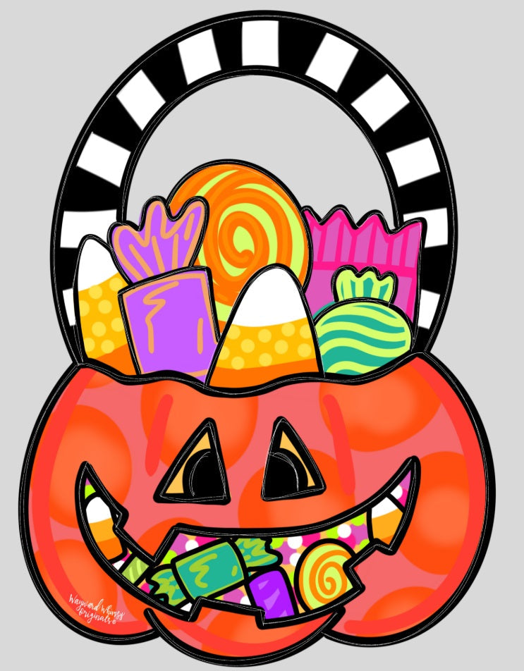WAYWARD WHIMSY PUMPKIN BASKET WITH CANDY