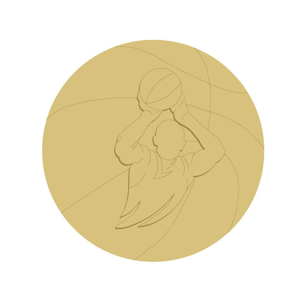 3D Basketball Player Unfinished Wood Cutout Style 1