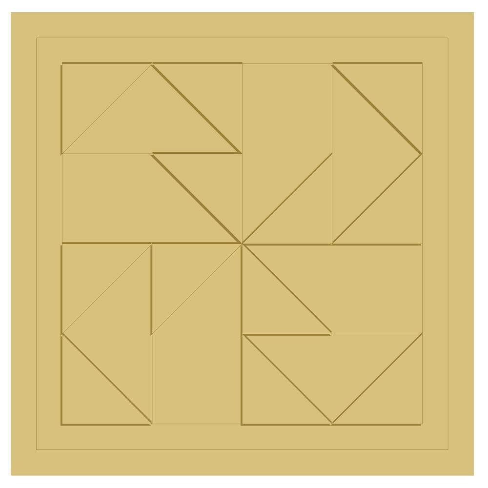 3D Barn Quilt Unfinished Wood Cutout Style 18