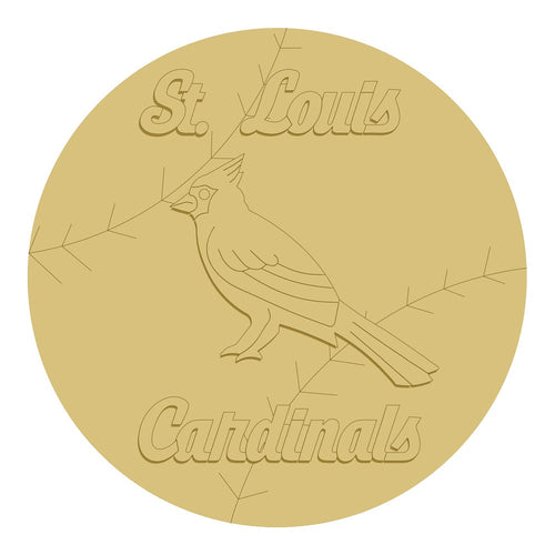 3D Unfinished Wood Baseball Cutout SLC