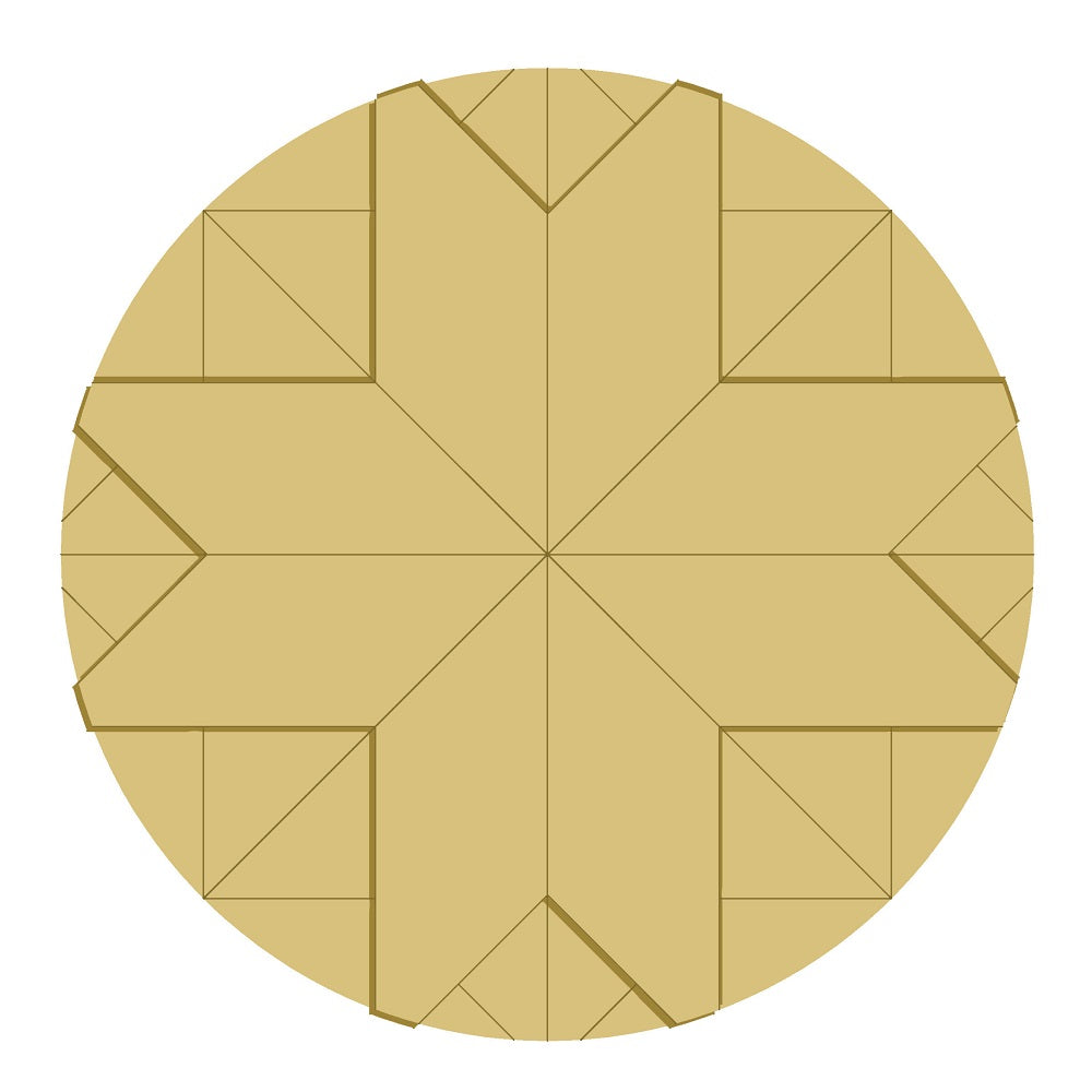 3D Barn Quilt Circle Unfinished Wood Cutout Style 1