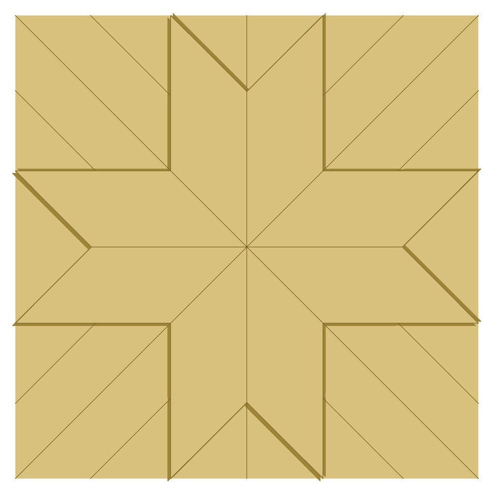 3D Barn Quilt Square Unfinished Wood Cutout Style 1