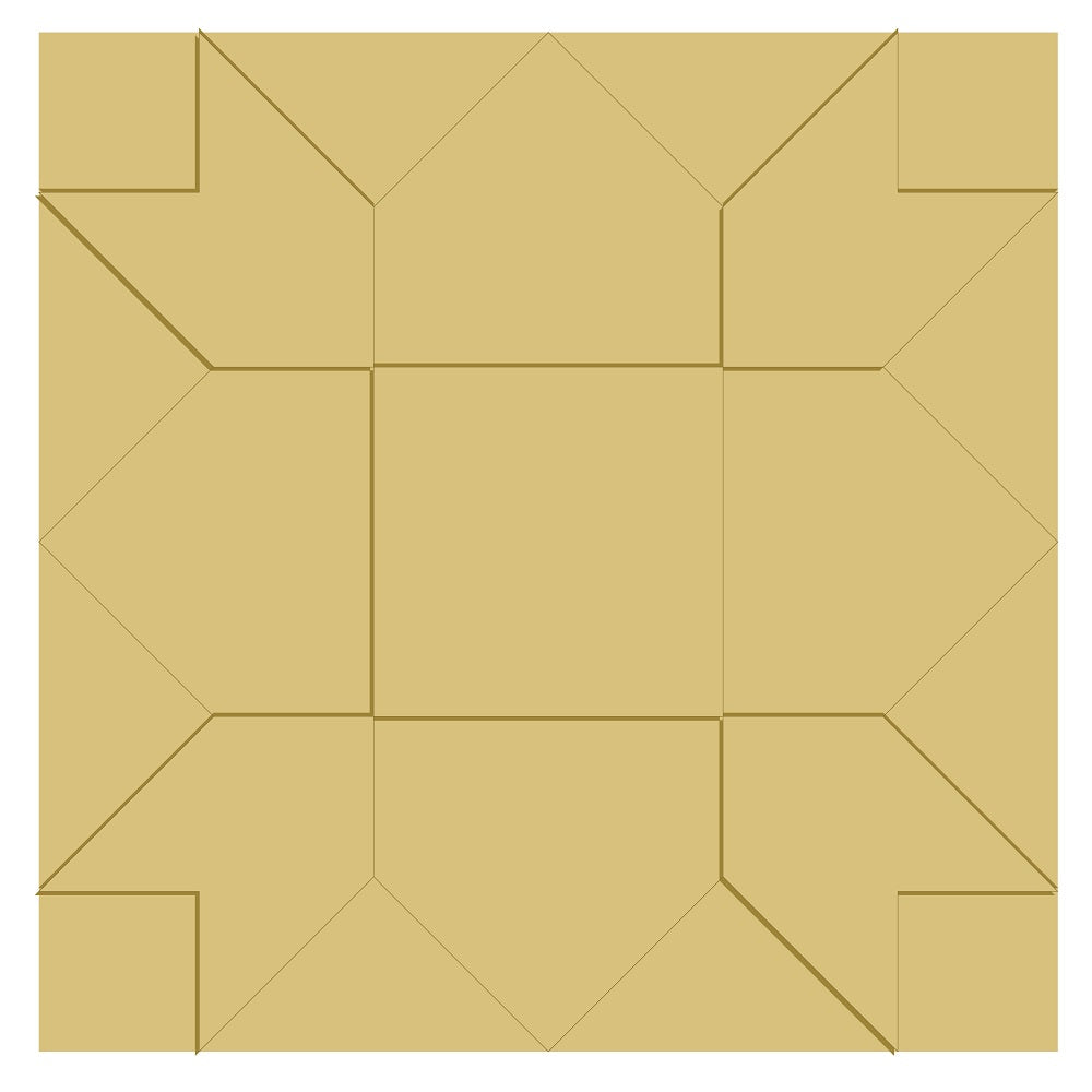 3D Barn Quilt Square Unfinished Wood Cutout Style 22