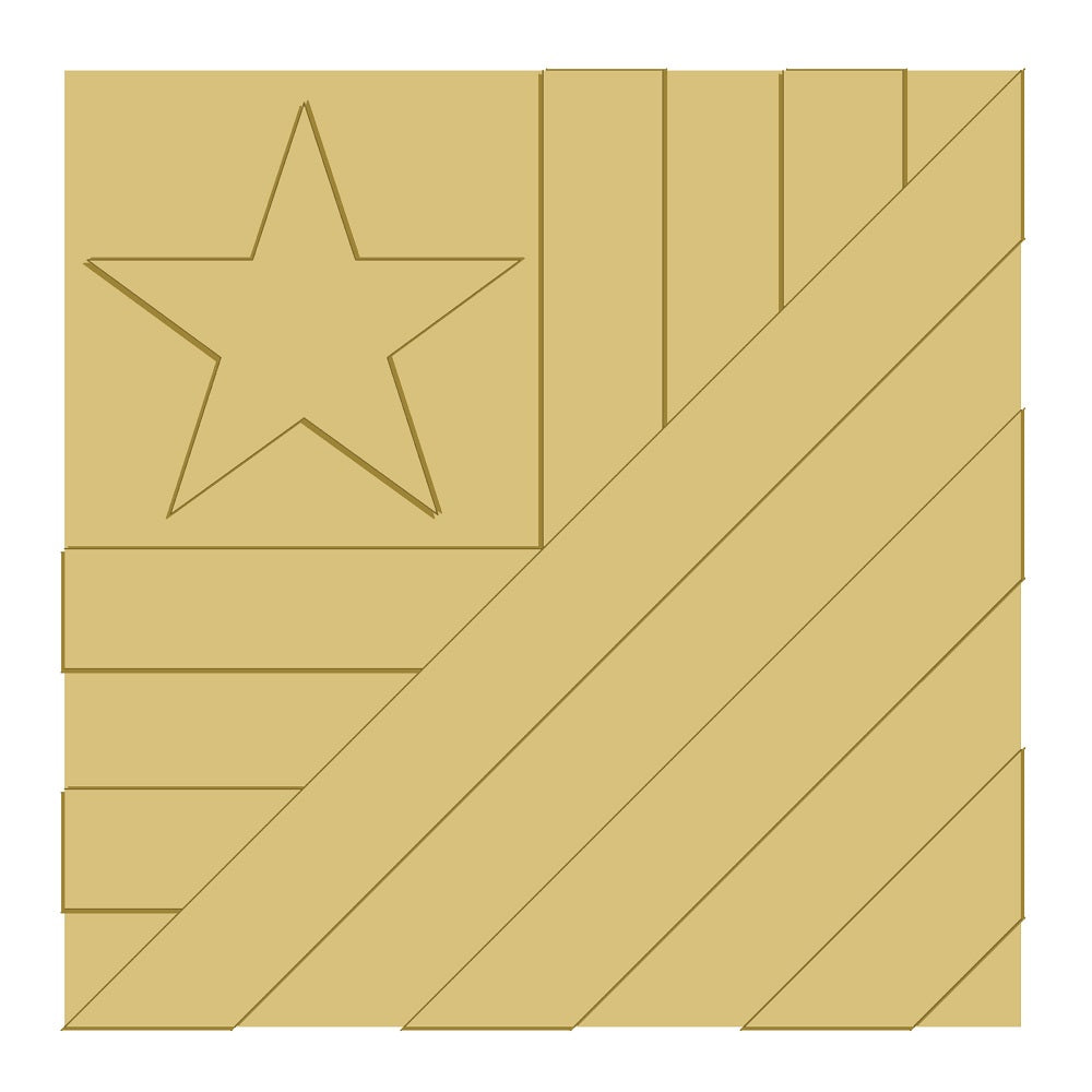 3D Barn Quilt Square Unfinished Wood Cutout Style 2