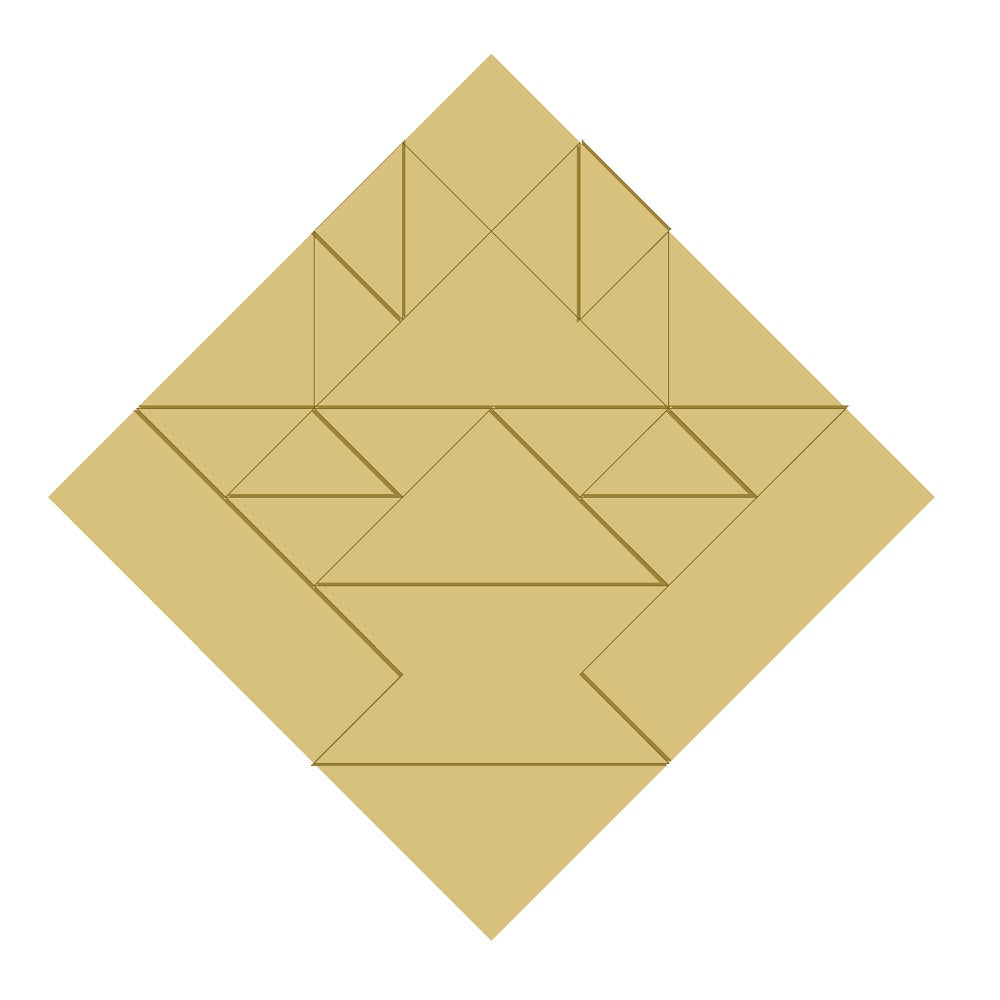 3D Barn Quilt Square Unfinished Wood Cutout Style 21