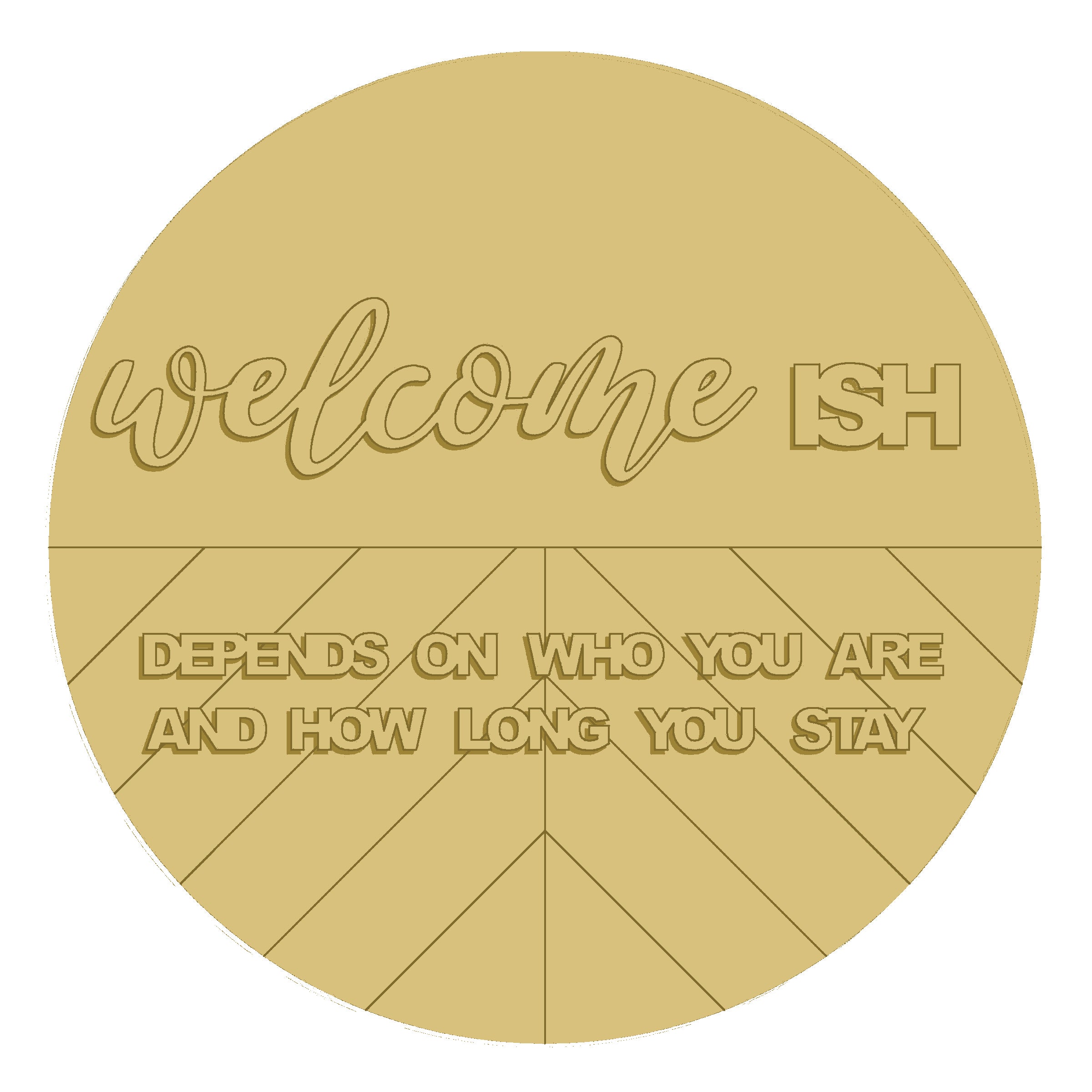 3D-DL-WELCOMEISH UNFINISHED WOOD CUTOUT STYLE 1-A1