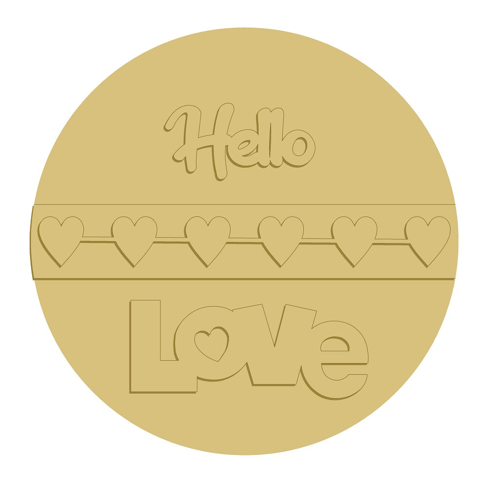 3D-HELLO-LOVE UNFINISHED WOOD CUTOUT STYLE-1-A1