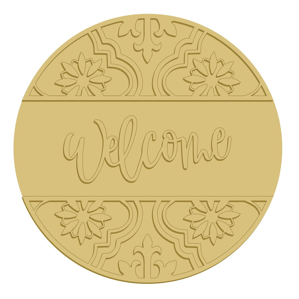 3D-WELCOME UNFINISHED WOOD CUTOUT STYLE 7-A1