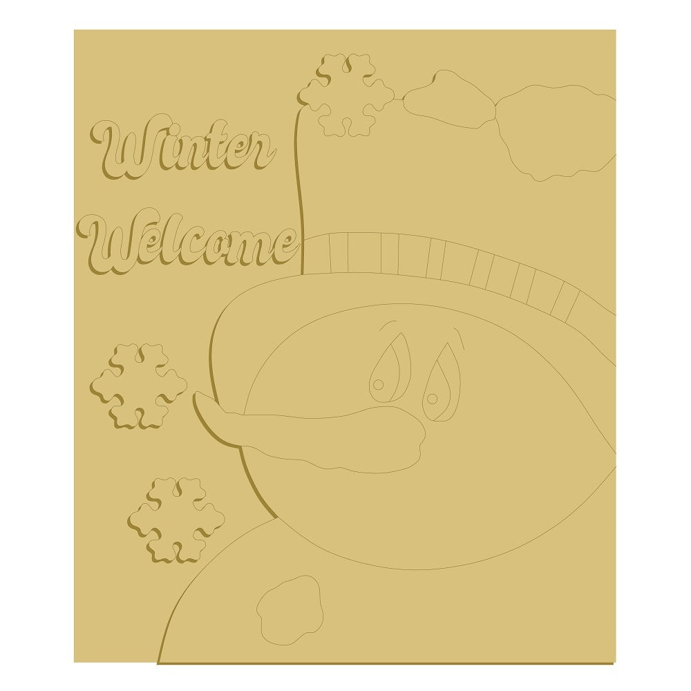 3D-WINTER-WELCOME UNFINISHED WOOD CUTOUT STYLE 1-A1