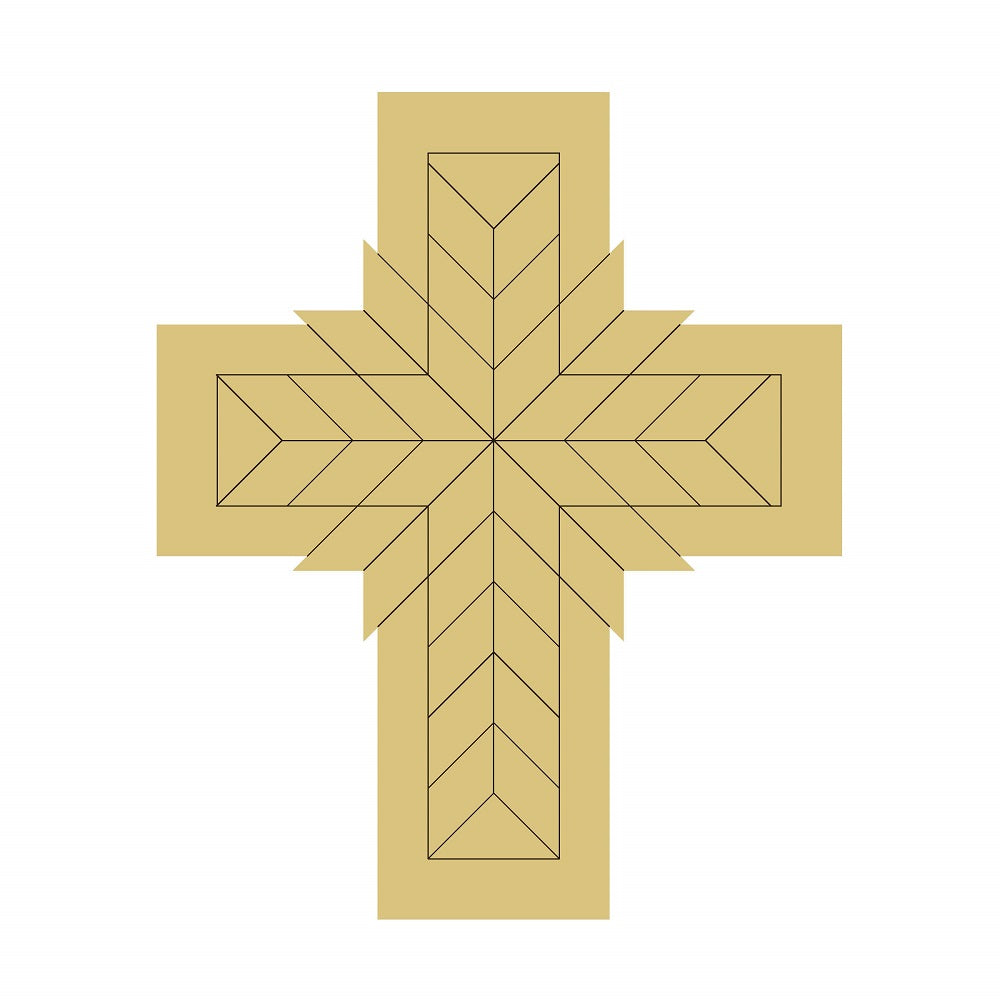 Design Line Barn Quilt Cross Unfinished Wood Cutout Style 1