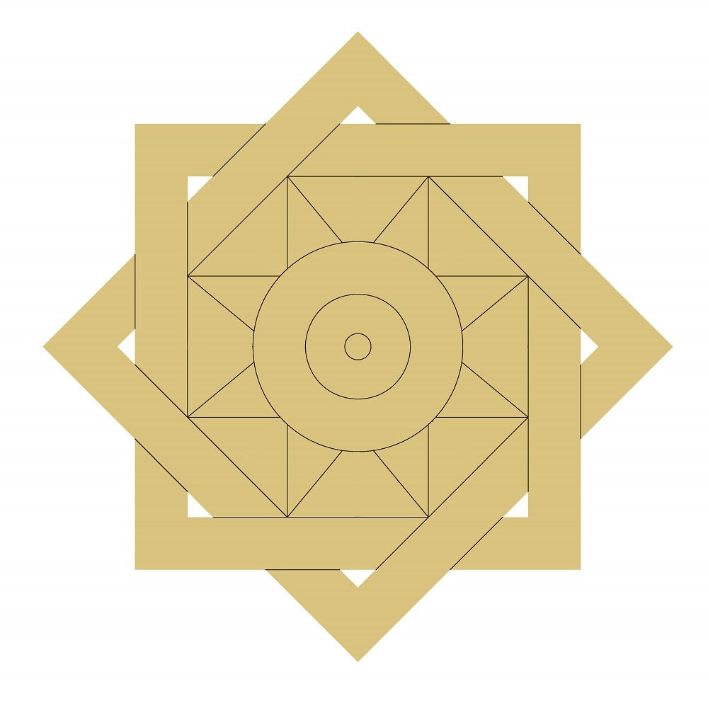 Design Line Barn Quilt Square Unfinished Wood Cutout Style 1 Art 2