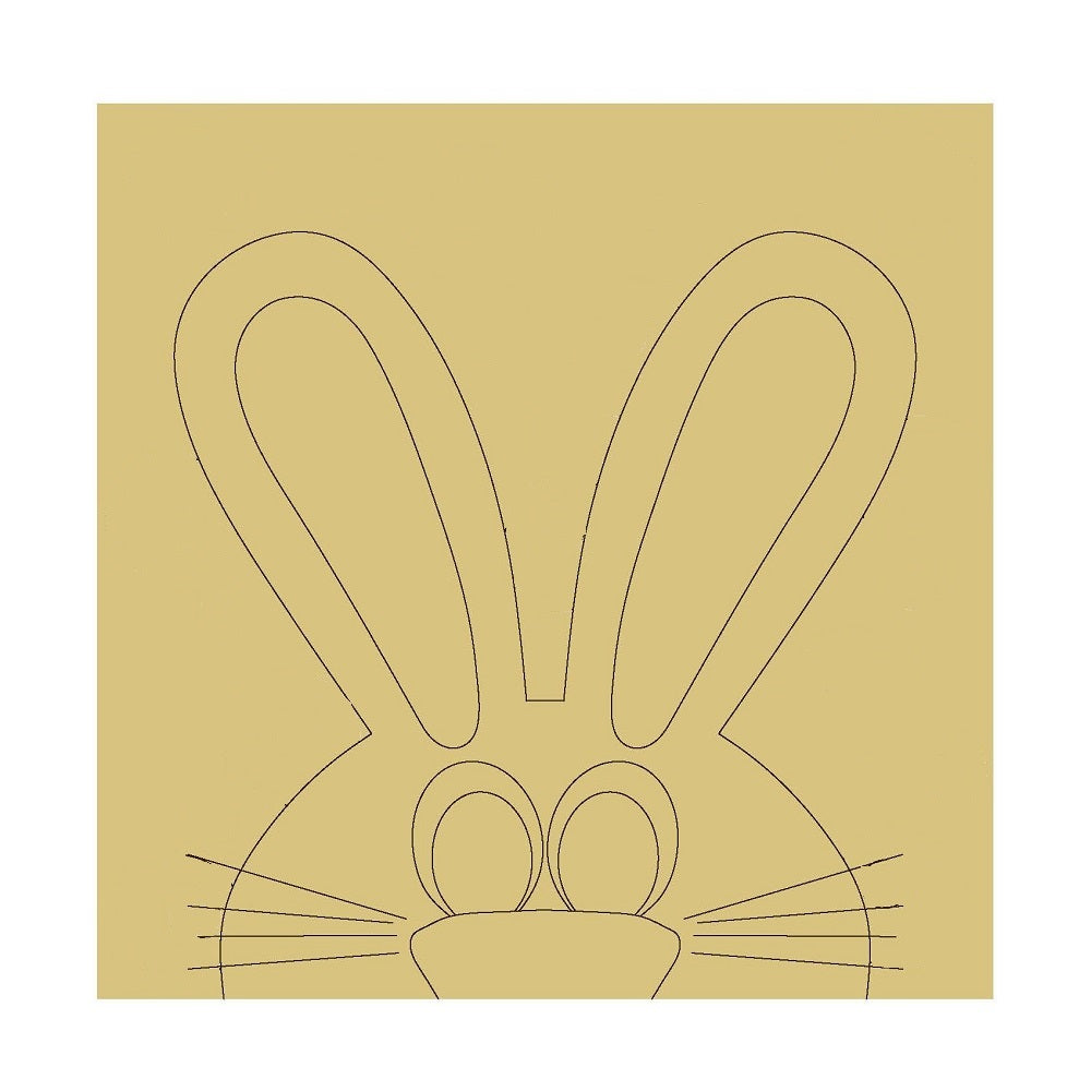 Peeping Bunny Unfinished Wood Cutout Style 5
