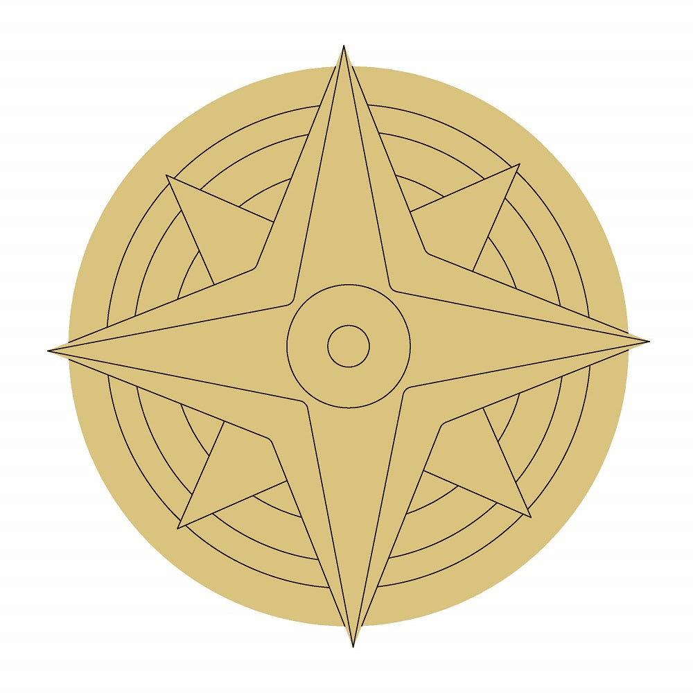 Compass Print Shop Unfinished Wood Cutout Style 1