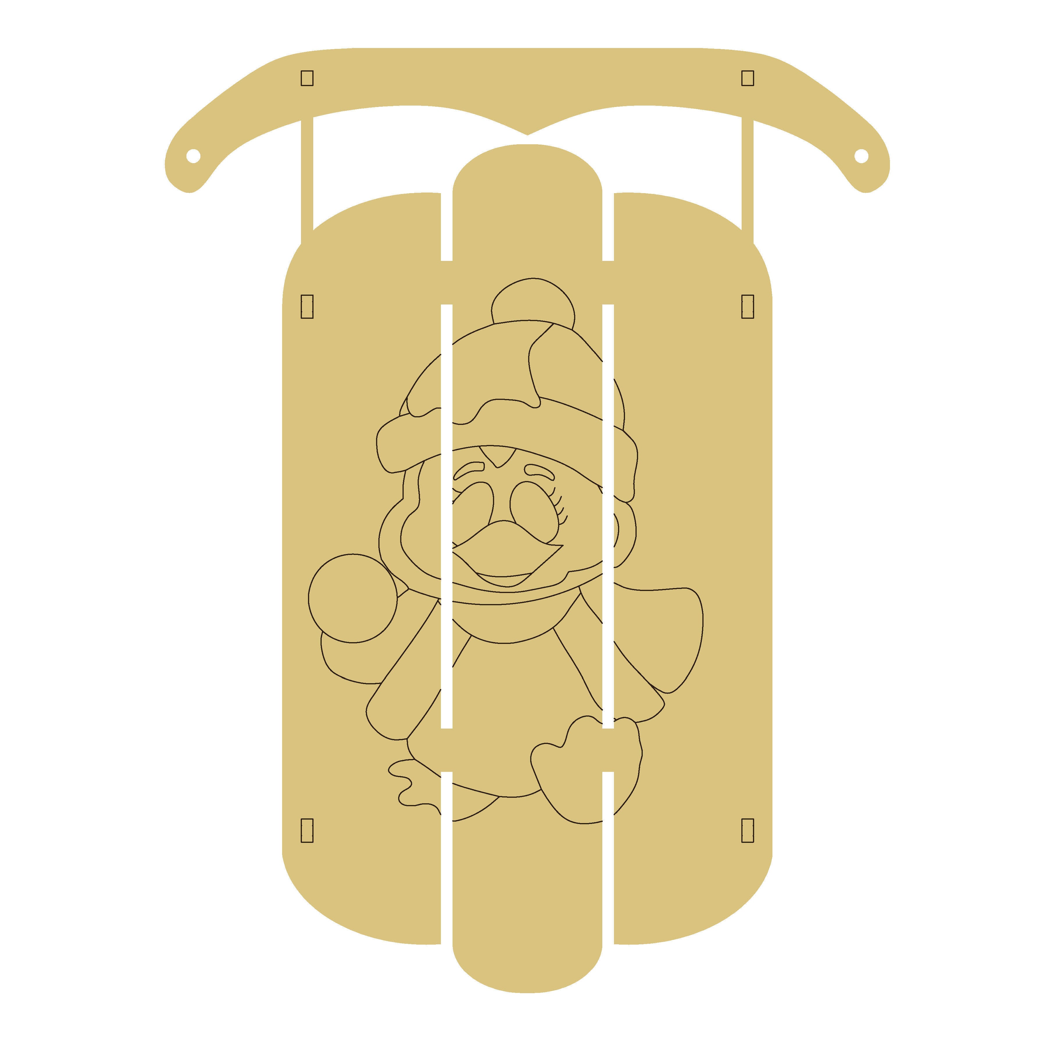 DL-DIM-SLED UNFINISHED WOOD CUTOUT STYLE 2-A17