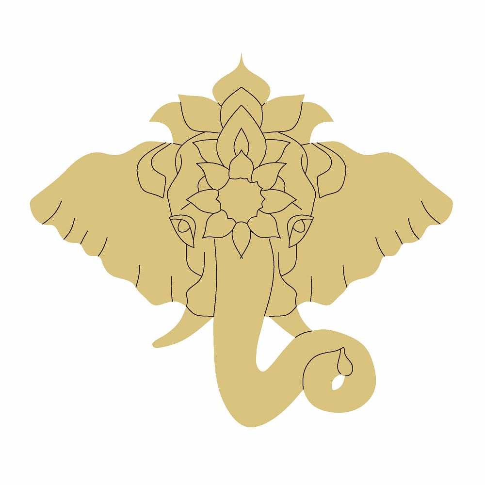 DL-ELEPHANT UNFINISHED WOOD CUTOUT STYLE 11-A1