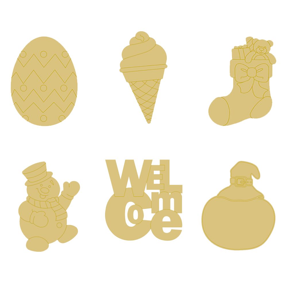 DL-KIDSPACK UNFINISHED WOOD CUTOUT STYLE 1