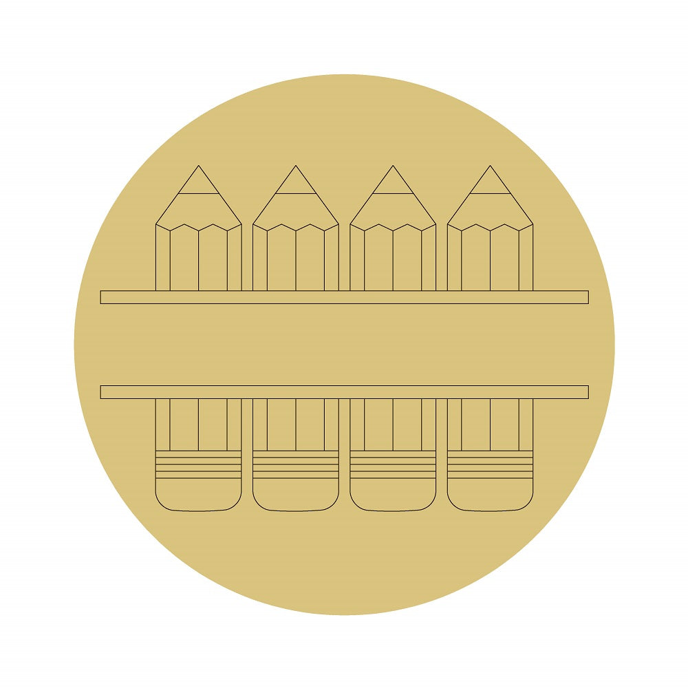 Pencil Design By Line Unfinished Wood Cutout Style 1