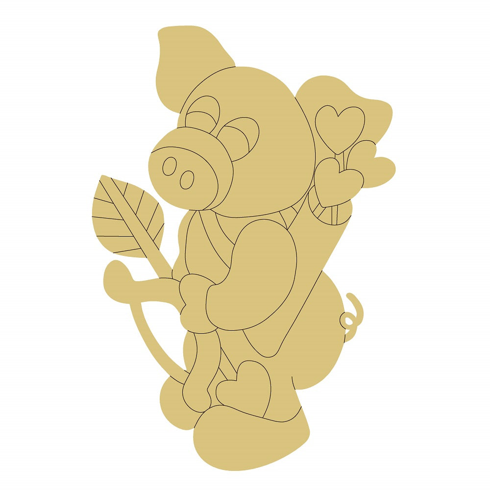 DL-PIG UNFINISHED WOOD CUTOUT STYLE 11-A1