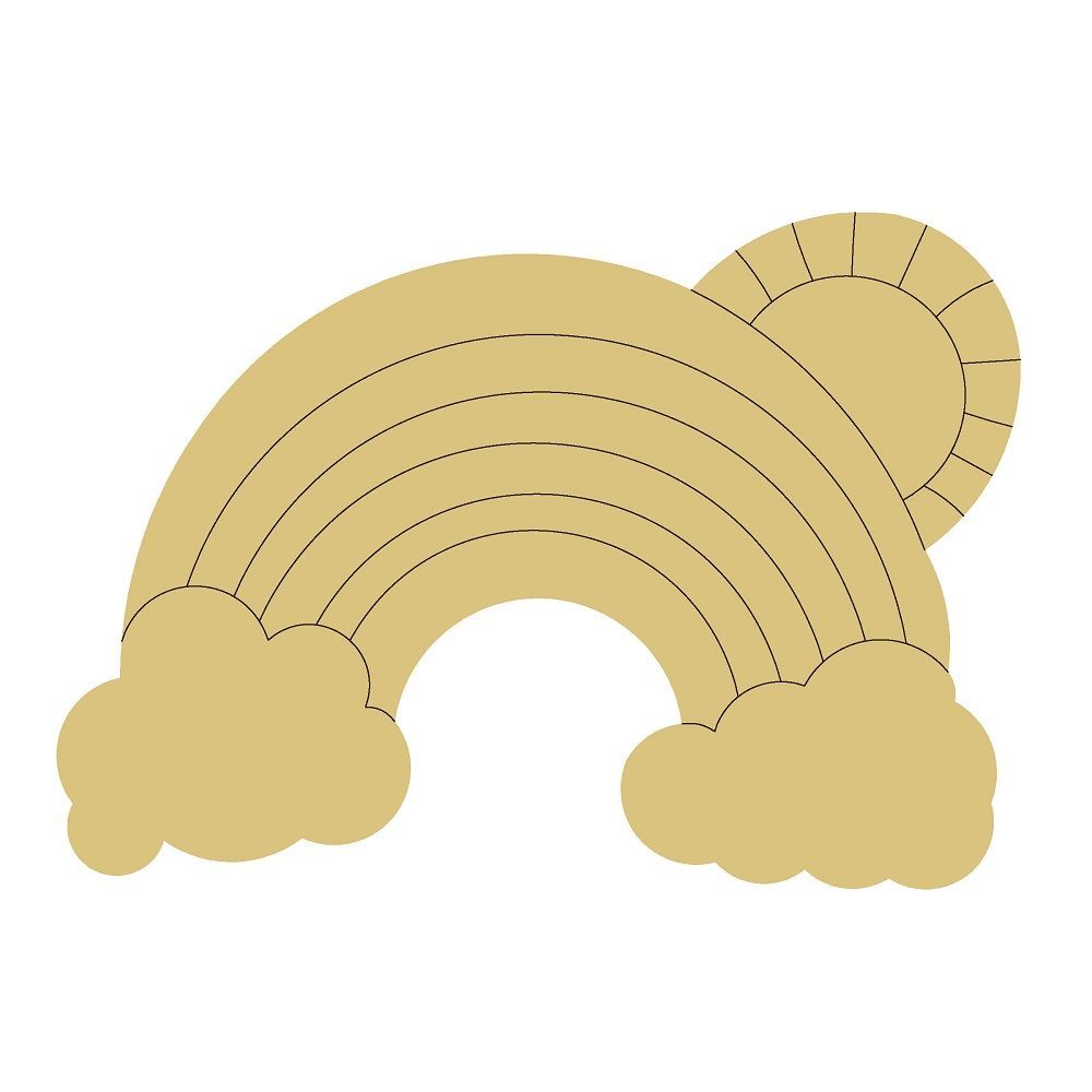 DL-RAINBOW UNFINISHED WOOD CUTOUT STYLE 2-A1