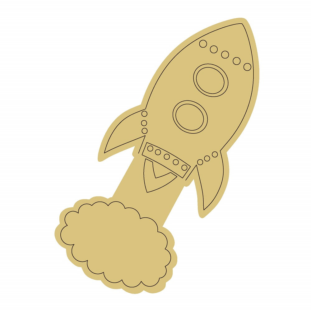 DL-ROCKETSHIP UNFINISHED WOOD CUTOUT STYLE 3-A1
