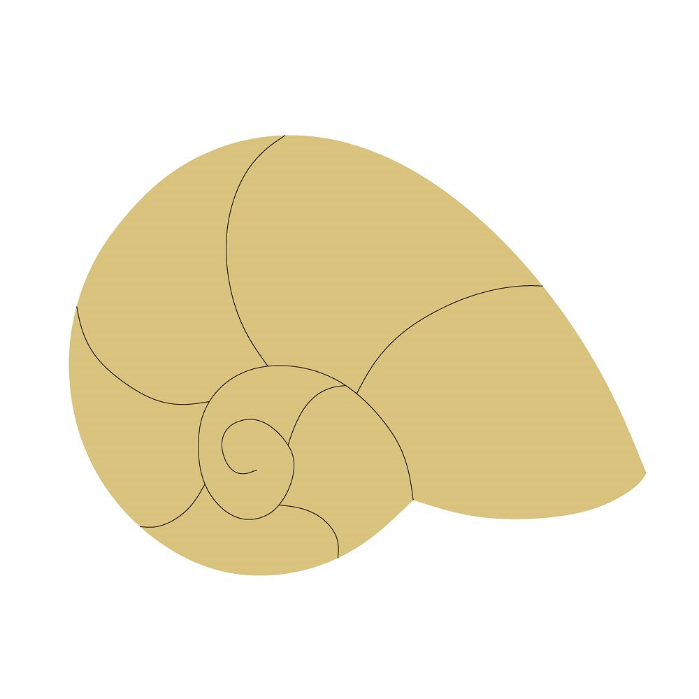 Shell Design By Lines Unfinished Wood Cutout Style 1 – Diverse Woodworking