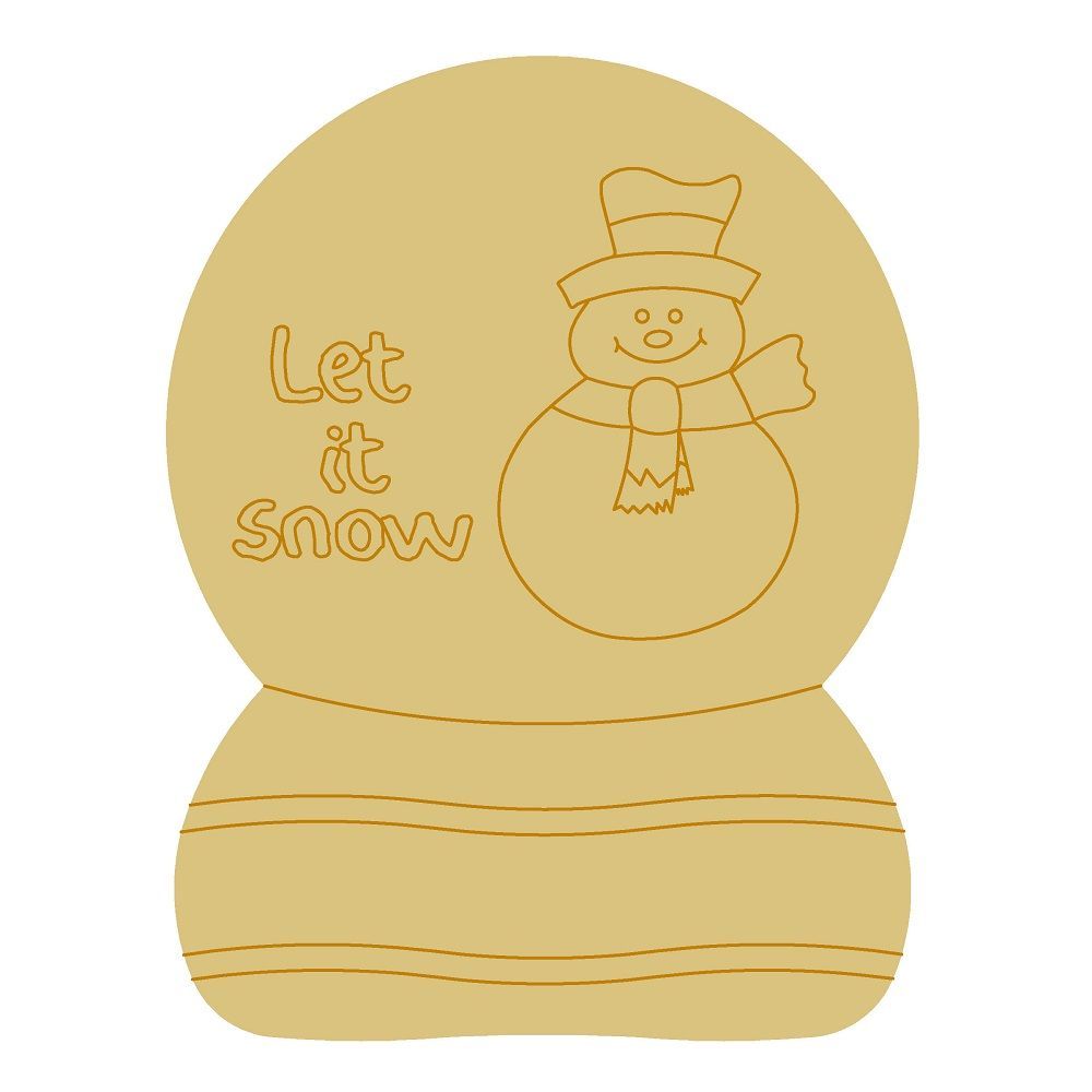 DL-SNOWGLOBE UNFINISHED WOOD CUTOUT STYLE 2