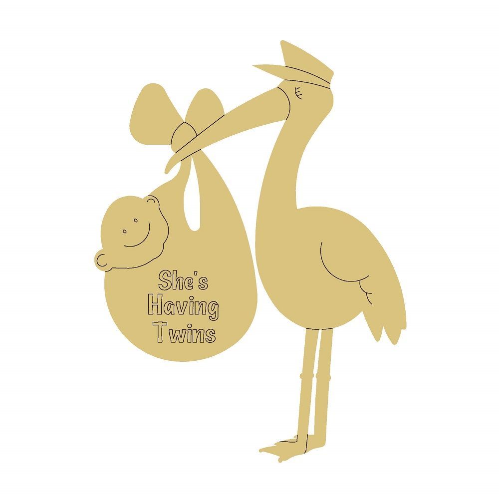 DL-STORK UNFINISHED WOOD CUTOUT STYLE 1-A1